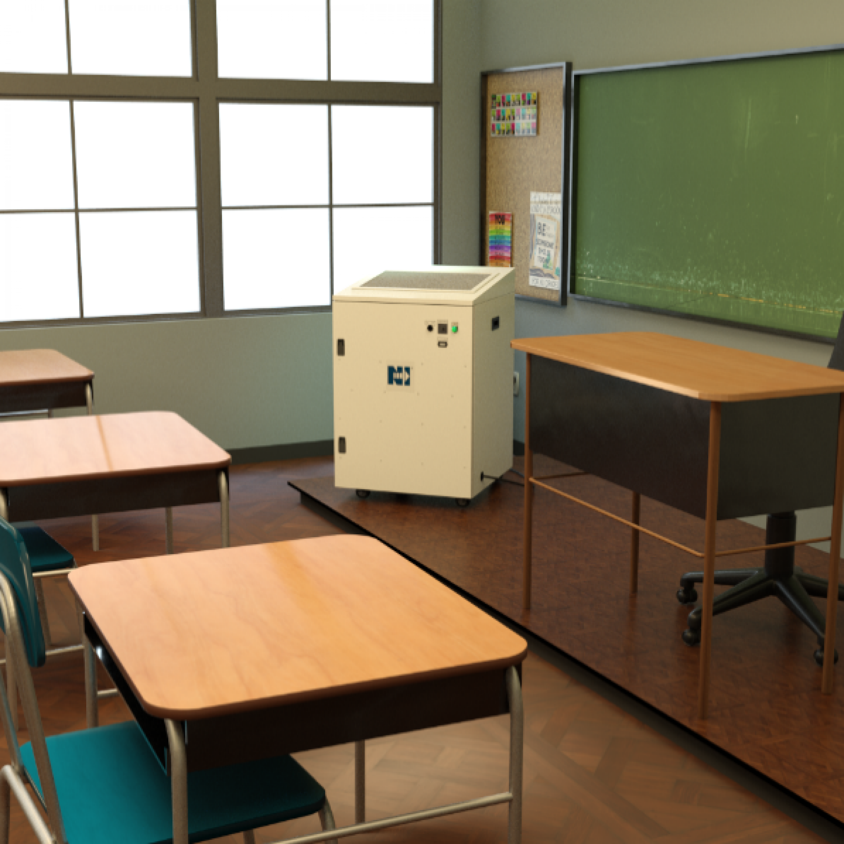 Nailor MAC 700 in idealized classroom setting